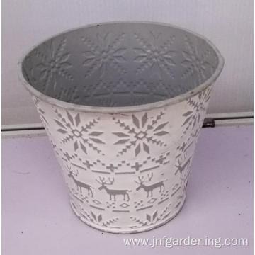 White metal embossed bucket